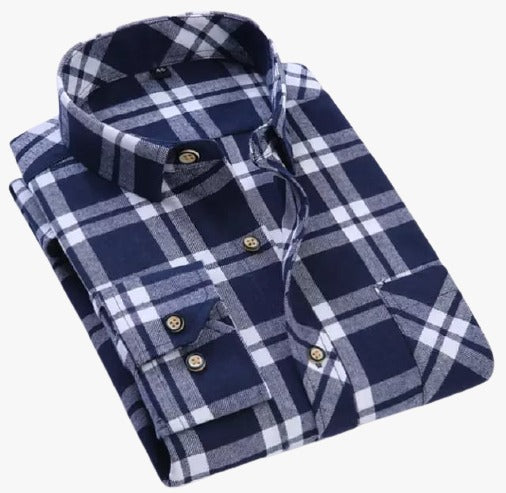 4 Men's Check Cotton Blended Shirts